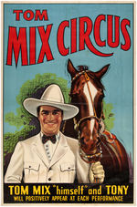 "TOM MIX CIRCUS" LINEN-MOUNTED POSTER.