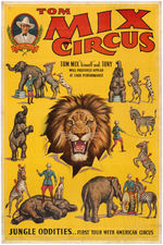 "TOM MIX CIRCUS - JUNGLE ODDITIES" POSTER.