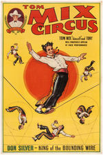 "TOM MIX CIRCUS" DON SILVER ACROBAT POSTER.