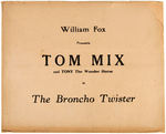 TOM MIX "THE BRONCHO TWISTER" LOBBY CARD SET WITH ENVELOPE.