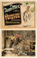 TOM MIX "THE BRONCHO TWISTER" LOBBY CARD SET WITH ENVELOPE.