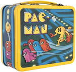 "PAC-MAN" UNUSED METAL LUNCHBOX WITH THERMOS.