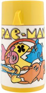 "PAC-MAN" UNUSED METAL LUNCHBOX WITH THERMOS.