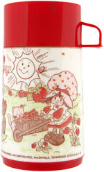 "STRAWBERRY SHORTCAKE" METAL LUNCHBOX PAIR WITH THERMOSES.