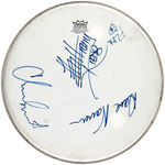 RED HOT CHILI PEPPERS BAND-SIGNED DRUMHEAD.