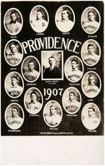 PROVIDENCE GRAYS 1907 TEAM REAL PHOTO POSTCARD WITH HOF MEMBER HUGH DUFFY.