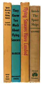 FLYING SAUCERS RELATED FIVE BOOK VINTAGE LOT INCLUDING AUTHOR SIGNED PAIR.