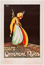 “SALE AND EXHIBIT OF ORIENTAL RUGS” ART DECO POSTER.