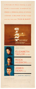 JAMES DEAN “GIANT” ORIGINAL 1956 RELEASE MOVIE INSERT POSTER.