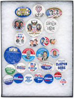 BUSH AND CLINTON 1988-1996 COLLECTION WITH 105 DIFFERENT BUTTONS.