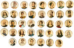 FAMOUS PEOPLE AND JOCKEYS 38 OF 48 BUTTON SET C. 1898.