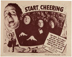 THREE STOOGES "START CHEERING" LOBBY CARD.