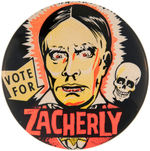 "VOTE FOR ZACHERLY" BUTTON.