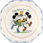 MICKEY & MINNIE MOUSE EXCEPTIONAL PARAGON CHINA OLIVE PLATE.