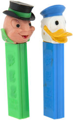 DONALD DUCK (DIE-CUT) & JIMINY CRICKET "PEZ" DISPENSER PAIR.