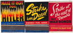 WORLD WAR II ANTI-AXIS MATCHBOOK TRIO.