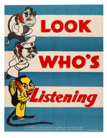 WORLD WAR II "LOOK WHO'S LISTENING" ANTI-AXIS POSTER.