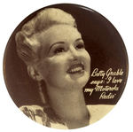 “BETTY GRABLE SAYS:  ‘I LOVE MY MOTOROLA RADIO’.”