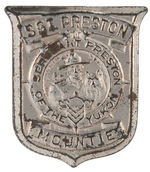 "SGT. PRESTON MOUNTIE" RARE LARGE BADGE.