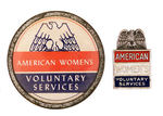 WOMEN VOLUNTEERS (A.W.V.S.) SCARCE BADGES.