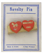 FDR WOODEN HEARTS PIN ON CARD.