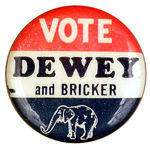 DEWEY/BRICKER 1" NAME BUTTON.