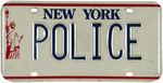 "NEW YORK - POLICE" METAL VANITY LICENSE PLATE.