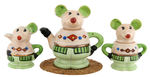 MICKEY MOUSE FIGURAL JAPANESE CHINA TEA SET WITH BOX.