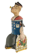 "POPEYE" CARRYING PARROT CAGES MARX WINDUP TOY.