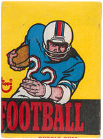 TOPPS 1976 FOOTBALL CARDS DISPLAY BOX & SIX WAX PACKS.