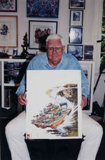 JACK DAVIS "HIGH-TECH FISHING HERESY" FRAMED CARTOON ORIGINAL ART.