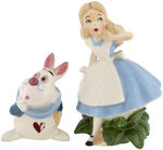 ALICE IN WONDERLAND - ALICE & WHITE RABBIT SHAW CERAMIC FIGURINE PAIR.