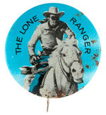 "THE LONE RANGER" RARE LITHO BUTTON FROM THE OVERSTREET COLLECTION.