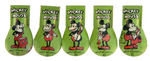 "MICKEY MOUSE" FIVE OF SIX SCARCE EARLY 1930s LITHO TIN CLICKERS.