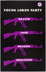 RARE AND BOLD YOUNG LORDS PARTY POSTER FEATURING FOUR AUTOMATIC RIFLES.