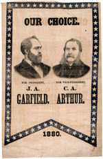 1880 GARFIELD AND ARTHUR JUGATE BANNER.