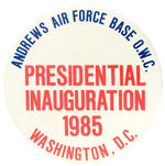 RARE REAGAN INAUGURAL BUTTON FROM AIR FORCE BASE OFFICERS' WIVES' CLUB.