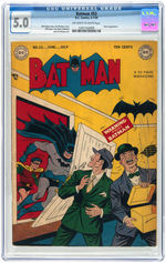 "BATMAN" #53 JUNE-JULY 1949 CGC 5.5 VG/FINE.