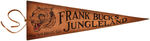 FRANK BUCK SIGNED "FRANK BUCK'S JUNGLELAND" NEW YORK WORLD'S FAIR LEATHER PENNANT.