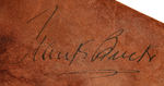 FRANK BUCK SIGNED "FRANK BUCK'S JUNGLELAND" NEW YORK WORLD'S FAIR LEATHER PENNANT.