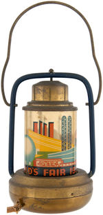 "1939 NEW YORK WORLD'S FAIR" LANTERN LAMP.