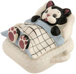 FIGARO IN BED RIDDELL CERAMIC LIDDED TRINKET BOX.