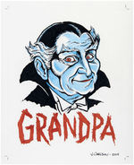 "GRANDPA" MUNSTER "MANI-YACKS MONSTER DESIGNS" TRANSFER ORIGINAL  ART BY JEFF CARLSON.