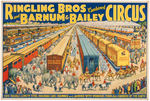 "RINGLING BROS. AND BARNUM & BAILEY COMBINED CIRCUS" TRAIN POSTER.