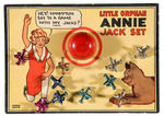 “LITTLE ORPHAN ANNIE JACK SET” ON CARD.