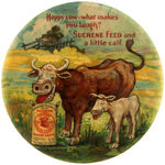 CARTOON COWS WITH THEIR “SUCRENE FEED” BAG MIRROR.