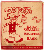 "POPEYE DAILY QUARTER REGISTER BANK" BOXED BANK.