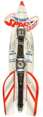 “TOM CORBETT SPACE CADET WRIST WATCH” ON ROCKET CARD.