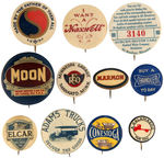 CARS AND TRUCKS GROUP OF ELEVEN EARLY BUTTONS 1900s-1920.