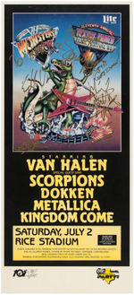 VAN HALEN BAND-SIGNED "TEXXAS WORLD MUSIC FESTIVAL '88" CONCERT POSTER.